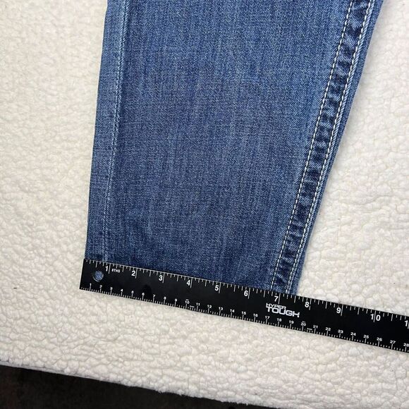 Ariat Denim Jeans Womens 33 Regular Blue Boyfriend Fit Dark Wash Stretch Denim - Picture 9 of 16